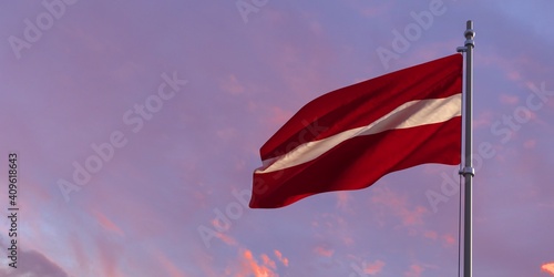 3d rendering of the national flag of the Latvia