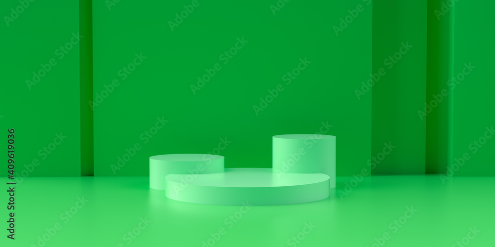 3D rendering of green geometry background 3D rendering of green geometry background