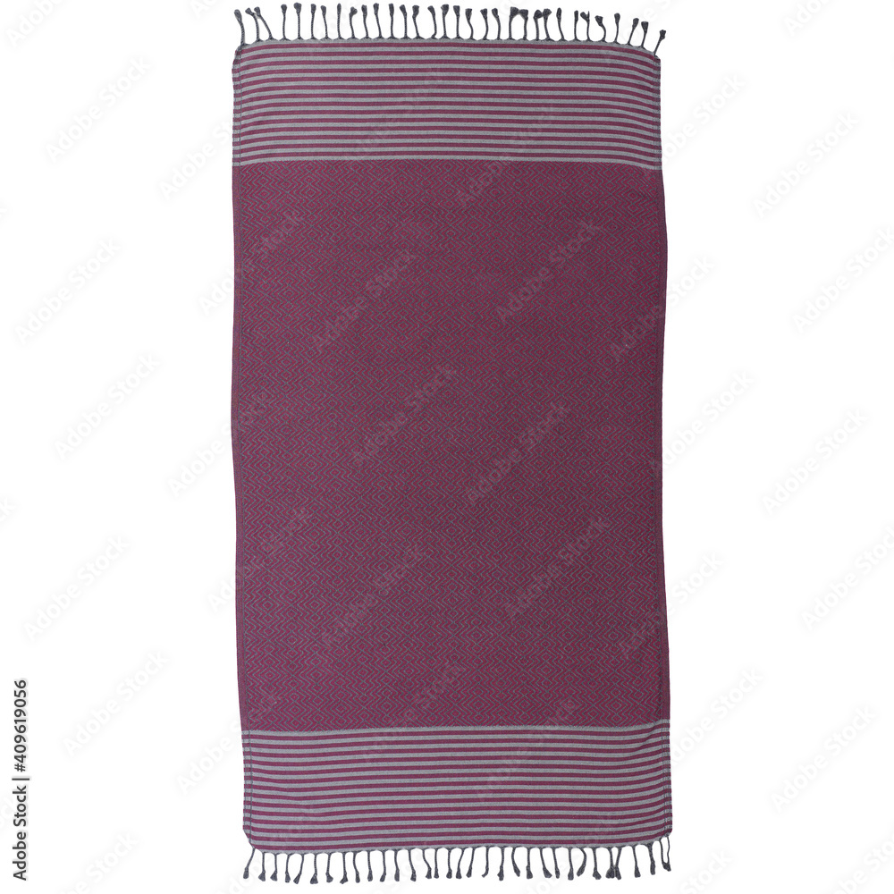 Beach fashion Turkish towels isolated cutout on white background with clipping path
