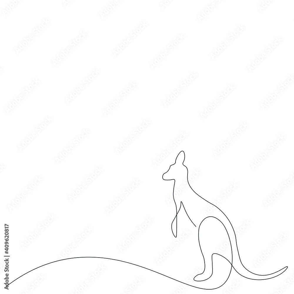 Fototapeta premium Kangaroo animal on white background, vector illustration