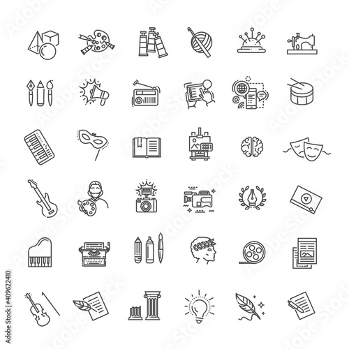 Line Arts Icons set. Vector linear icons