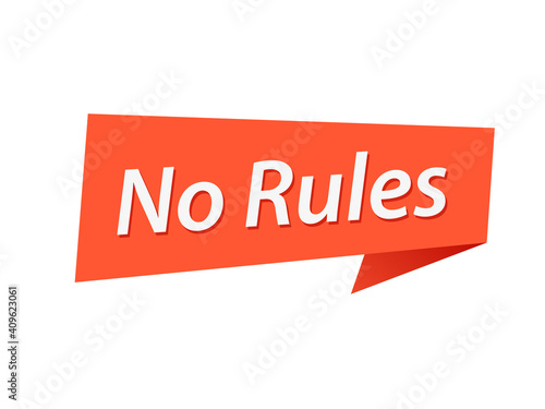 No Rules banner design vector