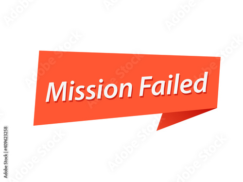 Mission Failed banner design vector