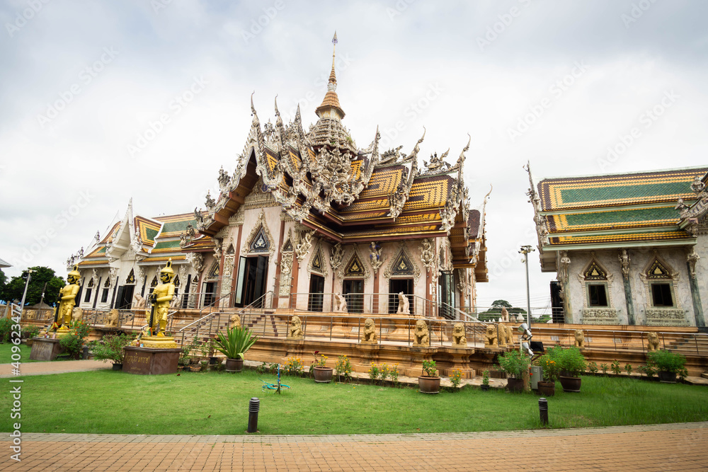 Landmark Temple at Wat Si Sa Thong, Historical Sites in Nakhon Pathom, Thailand.