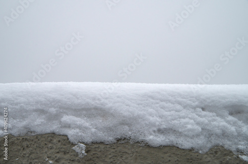 Empty winter background with snow and copy space