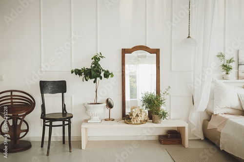 Boho design home interior of living room