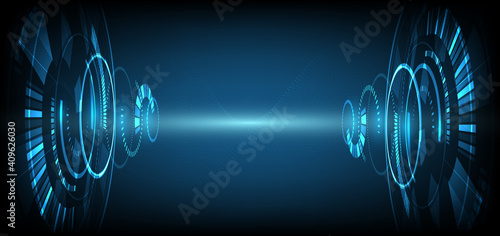 Abstract digital technology UI futuristic HUD virtual interface elements Sci- Fi modern user motion graphic. Technology innovative concept.