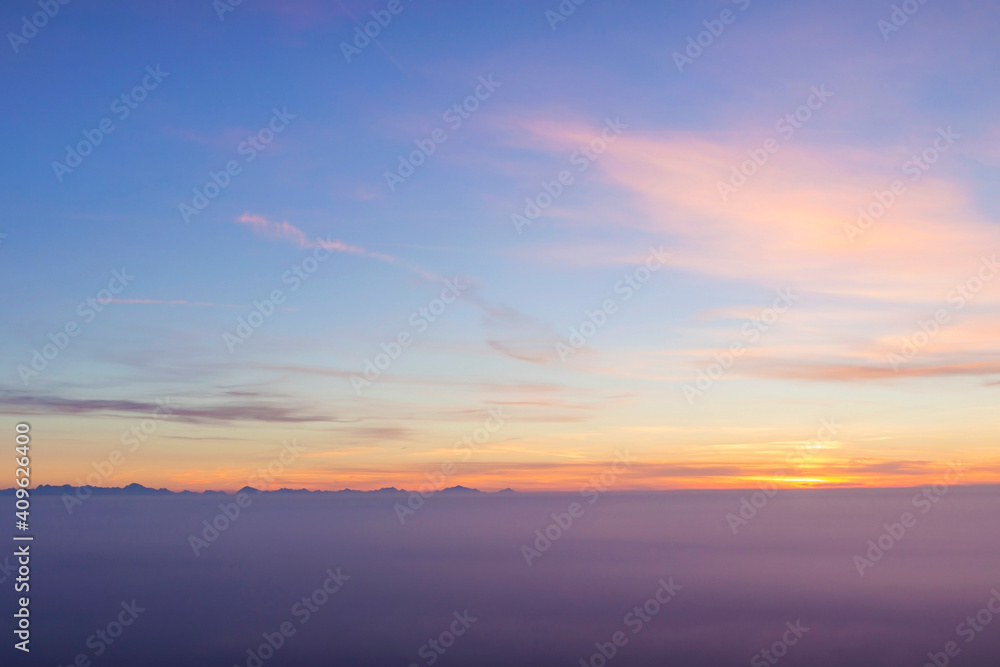 View from Mottarone at sunrise. View from Mottarone at sunrise.