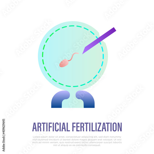 Artificial fertilization thin line icon. In vitro fertilisation. Gynecology. Vector illustration.
