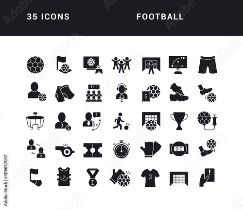 Set of simple icons of Football
