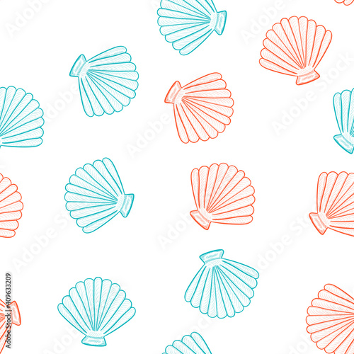 seashells, seamless color 4