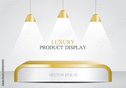 luxury counter with lamps 3D illustration vector for putting your object.