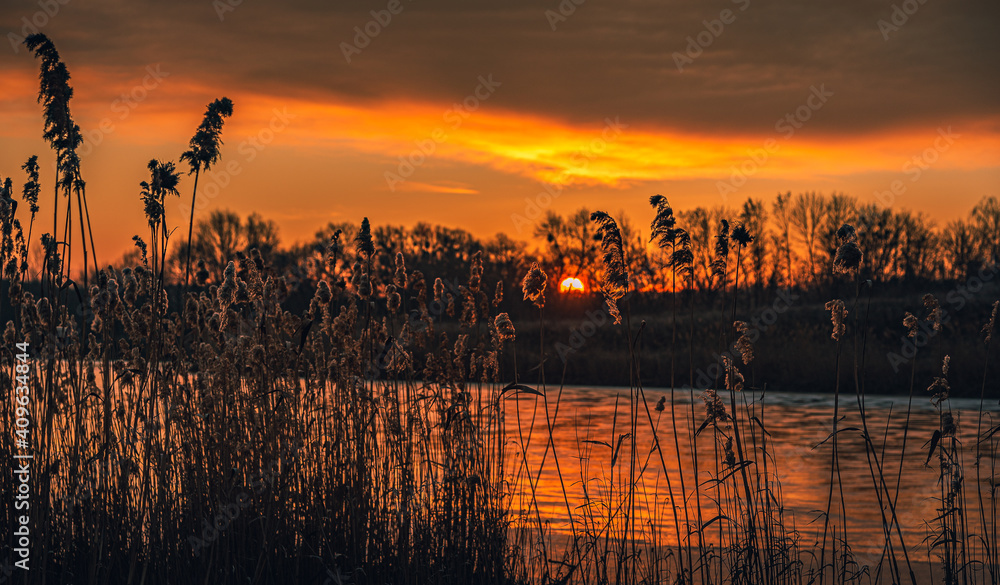 Obraz premium Sunrise on river