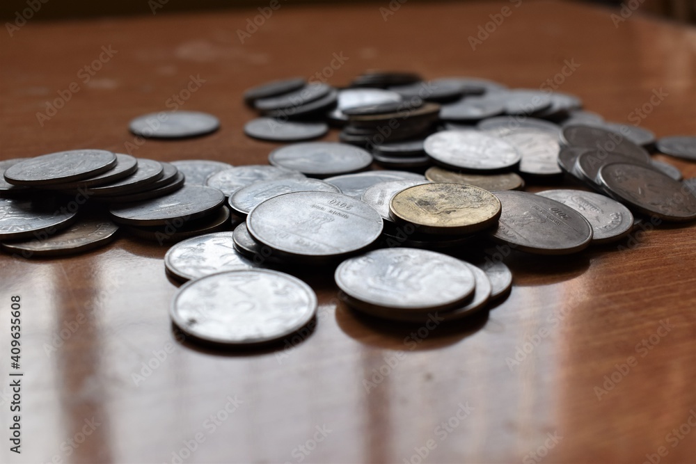 Group of Indian rupee coins Group of Indian rupee coins