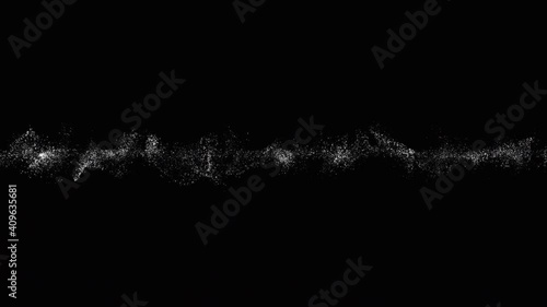 Dynamic animated white swirl wave particle or particular motion abstract and background