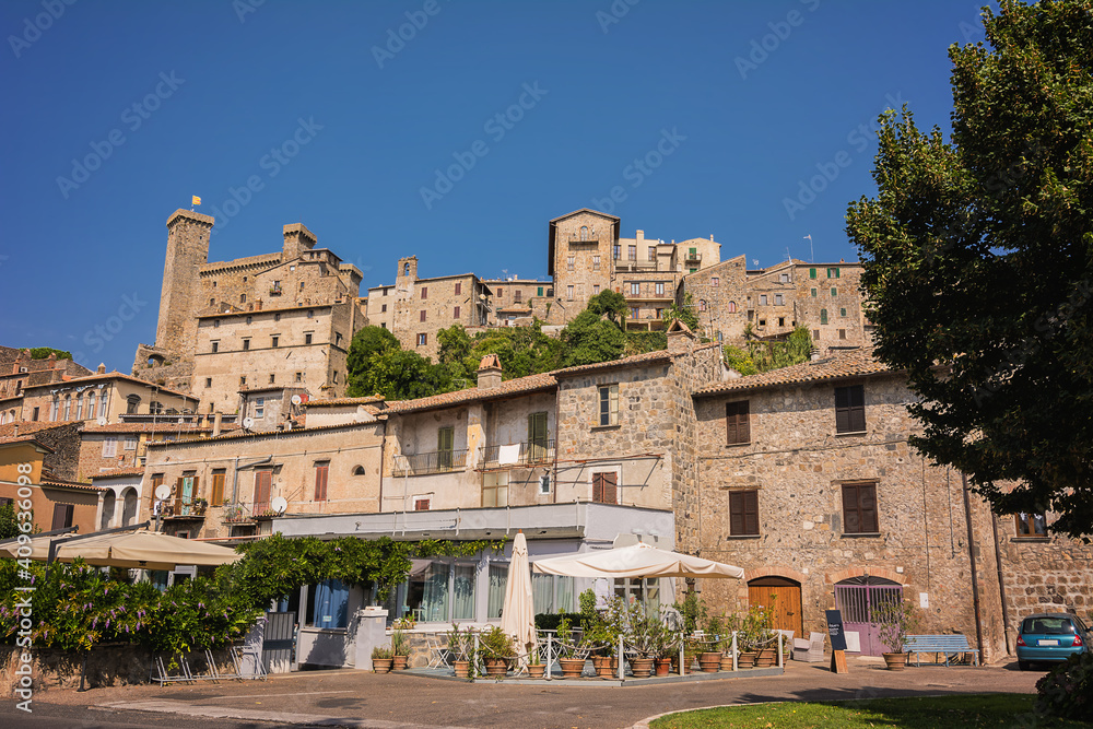 Overview of the historic center of Bolsena, Italy