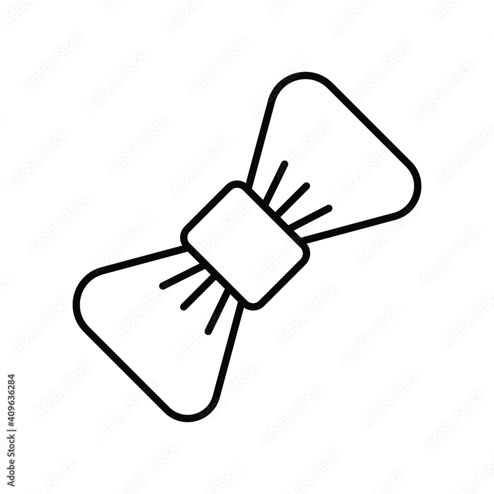 Baby bow tie clothing line icon