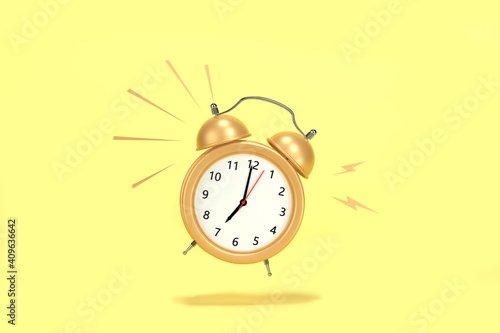 3D rendering yellow time clock