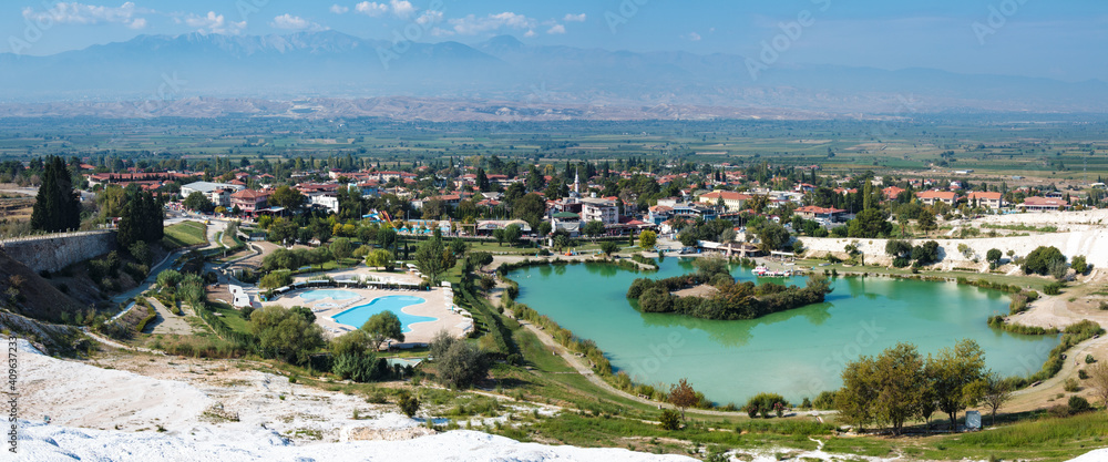 The Thermal Pools and Travertine Terraces of Pamukkale In Denizli Province, Turkey