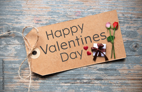 Happy valentines day label