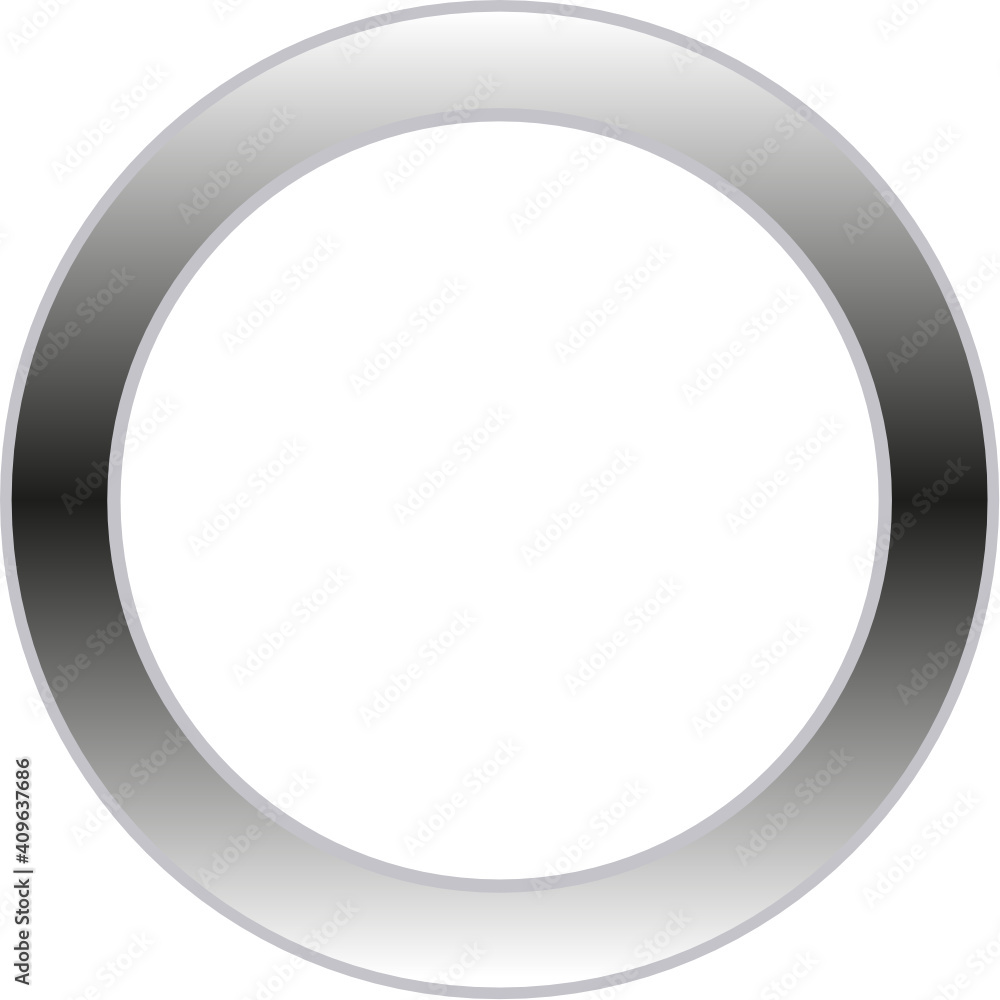 Metallic Gray 3D Circle Frame Metallic Gray 3D Circle Frame