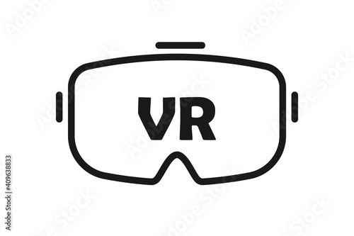 VR glasses icon, logo, virtual reality concept, glasses for gamers. Vector EPS10