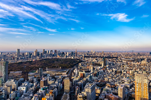 東京都渋谷区から見た東京の都市景観