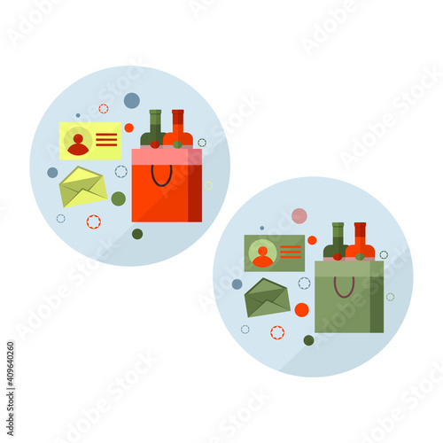 alcohol drinks gifts set logo, gift hamper with greeting card