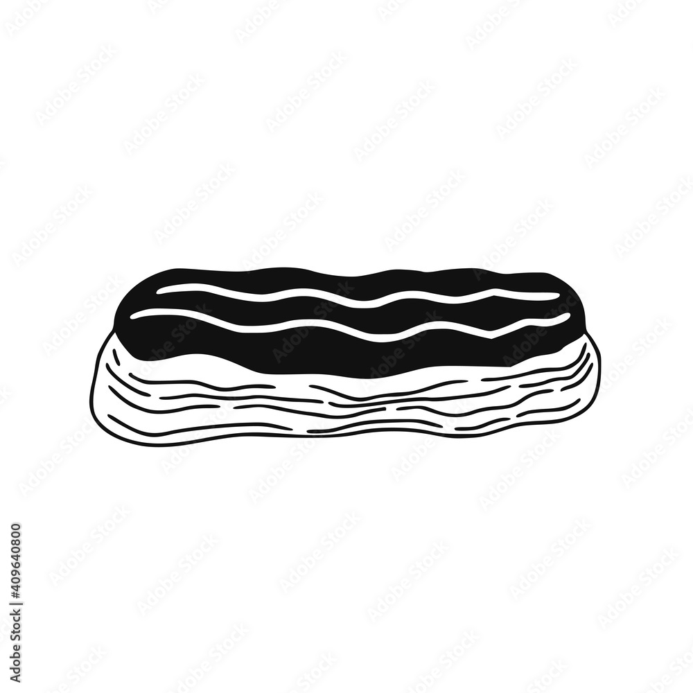 Sweet eclair dessert. French traditional dessert. Sweet eclair dessert. French traditional dessert.