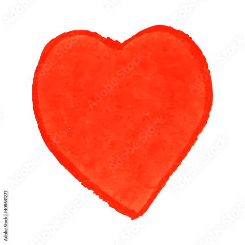 Vector colorful illustration of heart shape drawn with red colored chalk pastel. Elements for design greeting card, poster, banner, Social Media post, invitation, sale, brochure, other graphic design