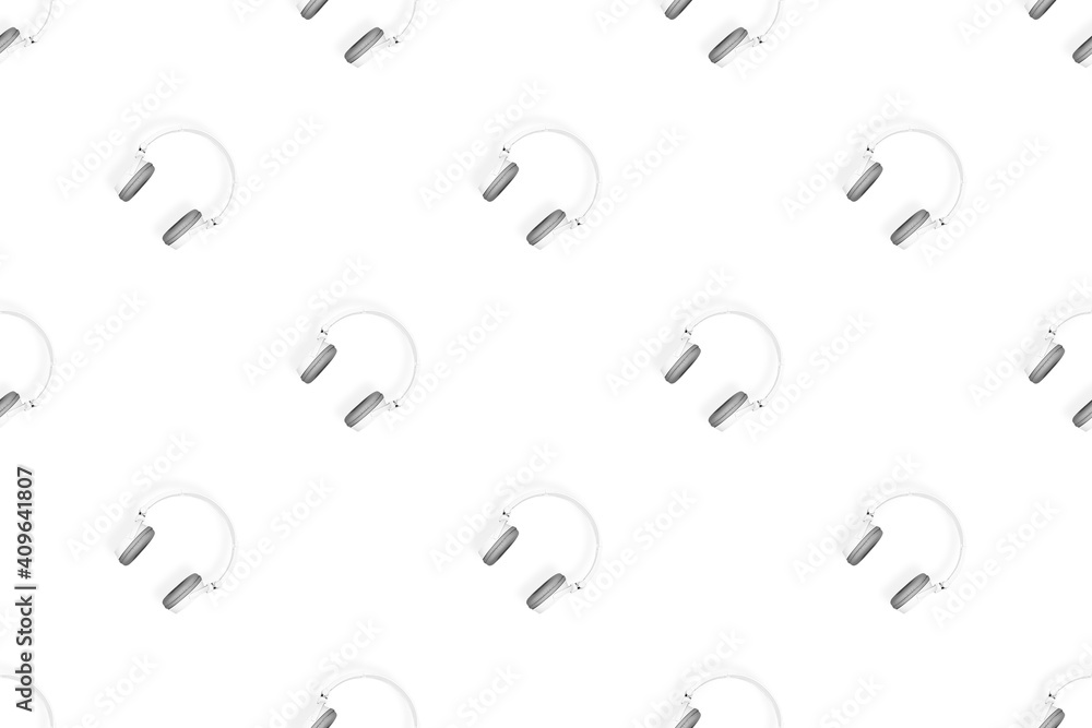Headphones seamless pattern. Seamless pattern on the theme of headphones, music. Headphones seamless pattern. Seamless pattern on the theme of headphones, music.