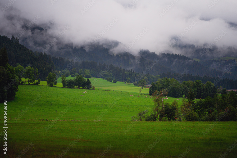 Beautiful view of dam At Mooserboden Lake in Austria Beautiful view of dam At Mooserboden Lake in Austria