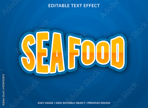 sea food text effect template with bold style use for business logo and brand