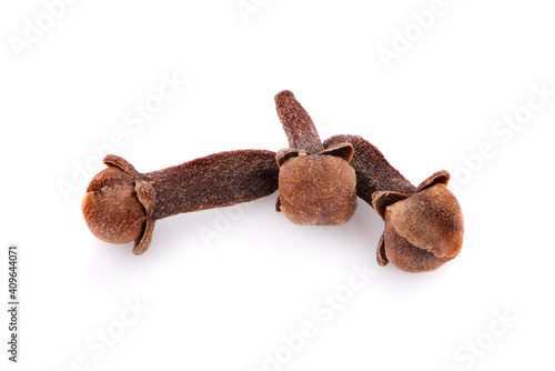 dry cloves on a white background