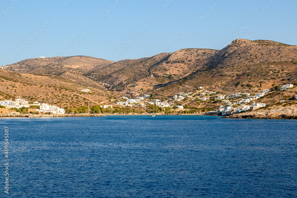 Coast of Sikinos, one of the most secluded Greek islands of the Cyclades. Greece