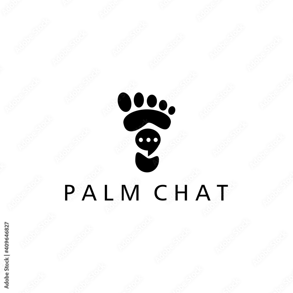 Obraz premium palm chat logo black vector design illustration