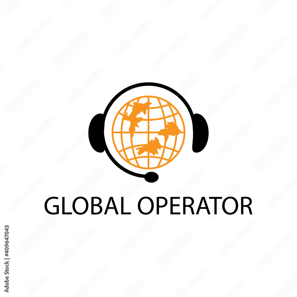 Global operator logo vector design illustration icon Global operator logo vector design illustration icon