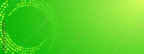 Green abstract banner template with dots. Business minimal background with light halftone circle frame - stock vector