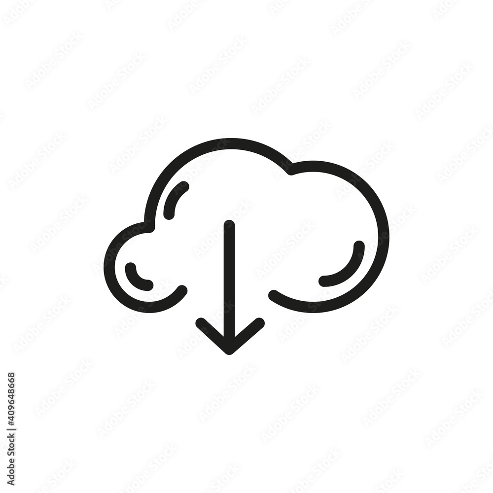 Cloud Service And Network Related Line Icon. Database And Online Storage Vector Illustration Cloud Service And Network Related Line Icon. Database And Online Storage Vector Illustration