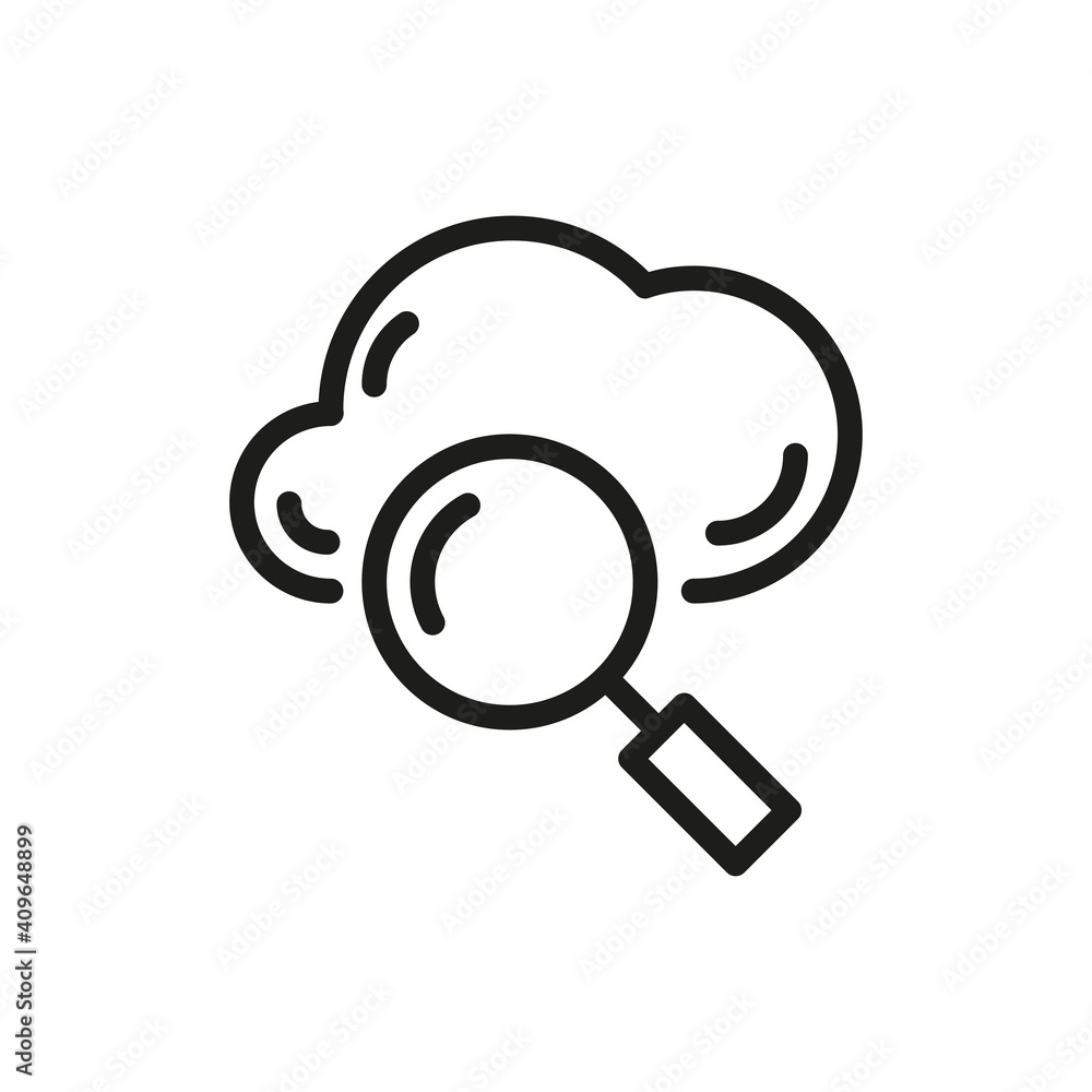 Cloud Service And Network Related Line Icon. Database And Online Storage Vector Illustration Cloud Service And Network Related Line Icon. Database And Online Storage Vector Illustration