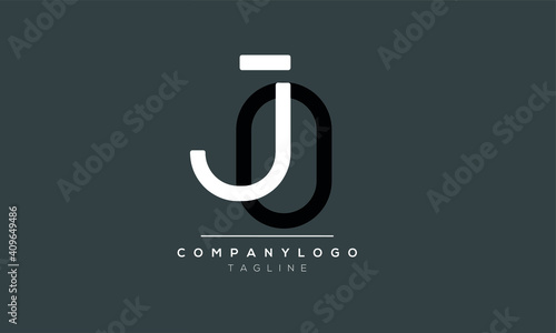 Abstract Letter Initial JO Vector Logo Design Template