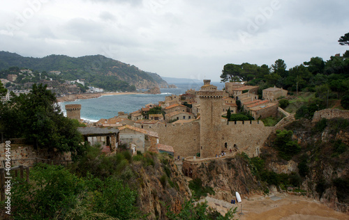 Fortress with the old town in Tossa de Mar  Catalonia  Spain.