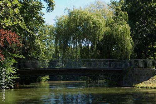 Bridge in palace garden Laxenburg near Vienna, Austria, Europe
 photo