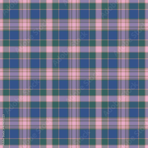 Plaid seamless pattern. Vector background of textile ornament. Flat fabric design.