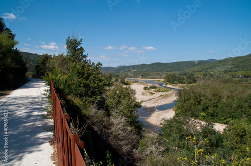 View on the river Eyrieux, France. photo