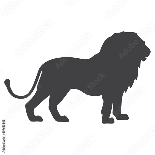 Lion silhouette  icon. Vector illustration on a white background.