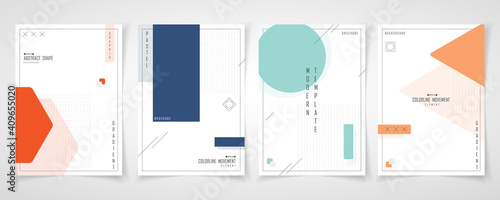 Abstract minimal design of set brochure geometric pattern template. Overlapping with element style of cover a4 background. illustration vector photo