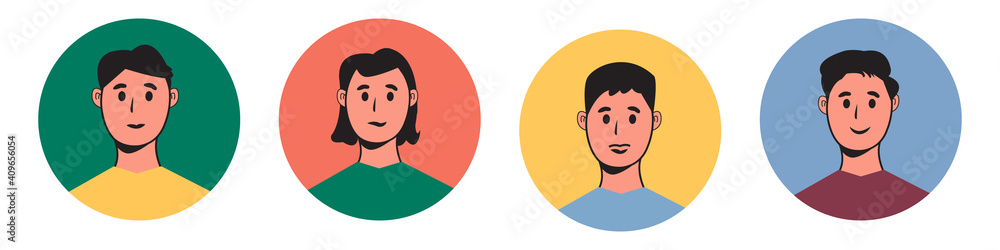 Vector cartoon set of male character hairstyles, brows and lips and face Reaction Vector cartoon set of male character hairstyles, brows and lips and face Reaction