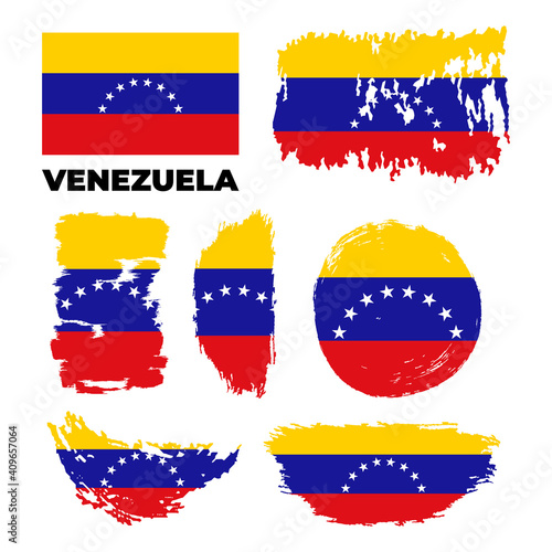 Venezuela - Grunge Flag set Vector Flat Icon