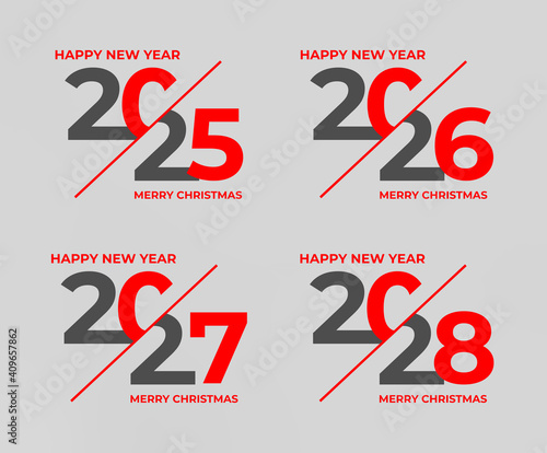 Concept for vision year 2025-2028 on light background.